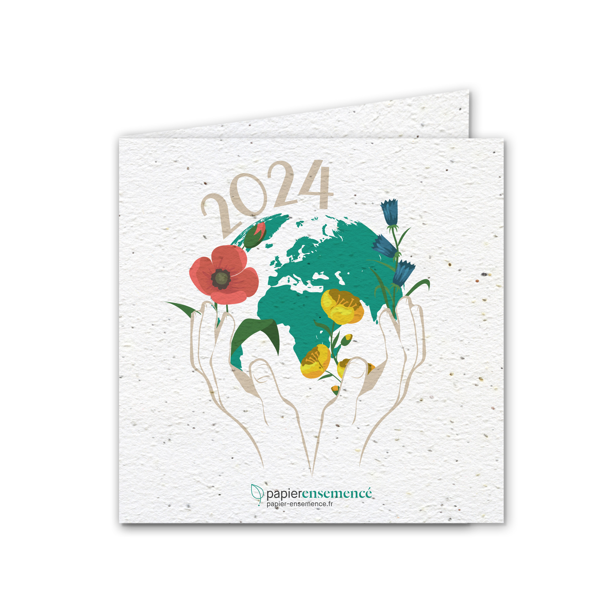 Carte de Vœux personnalisée 2024 – Thème Bio Nature « Recyclage
